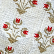Antique Carolina lily applique quilt detail c. 1880